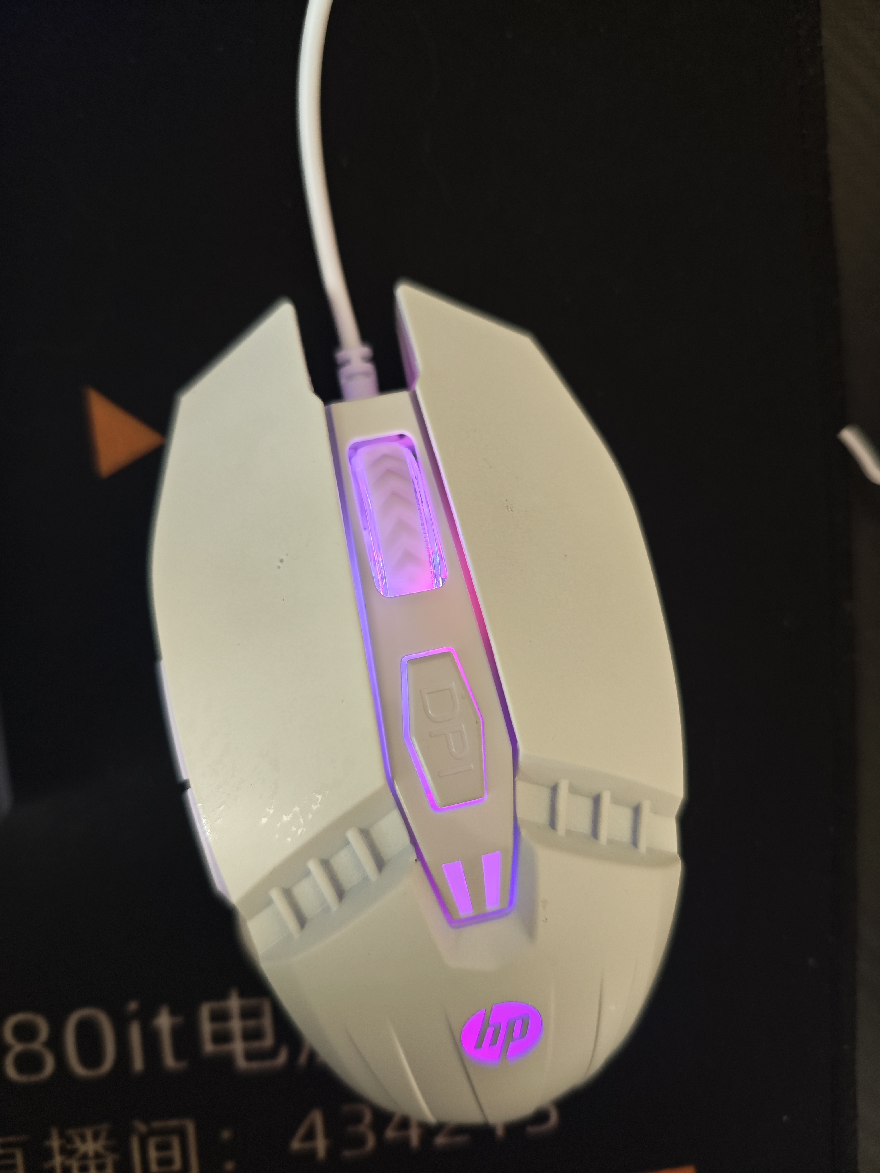 惠普（HP）GK400F机械键盘 办公电竞游戏专用有线 台式机笔记本电脑键盘鼠标套装 银色冰蓝光【黑轴】键鼠套装 USB 实拍图