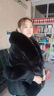 11-貂皮喜妈妈冬新娘狐狸毛披肩婚纱披风礼服旗袍皮草斗篷外套白 黑色（豪华版） 均码 实拍图