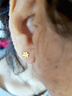 六福珠宝 黄金耳钉栀子花足金耳环生日礼物女 计价G01G0027DS 约0.97克 实拍图