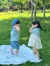 嘟嘟家儿童套装夏季男童T恤短裤两件套女童连衣裙宝宝童装花苞裙夏装潮 蓝色系条纹 100 晒单实拍图