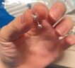 两世欢S999纯银蝴蝶耳钉养耳洞银饰女小巧足银耳骨钉双耳洞一体耳环耳饰 一对 实拍图