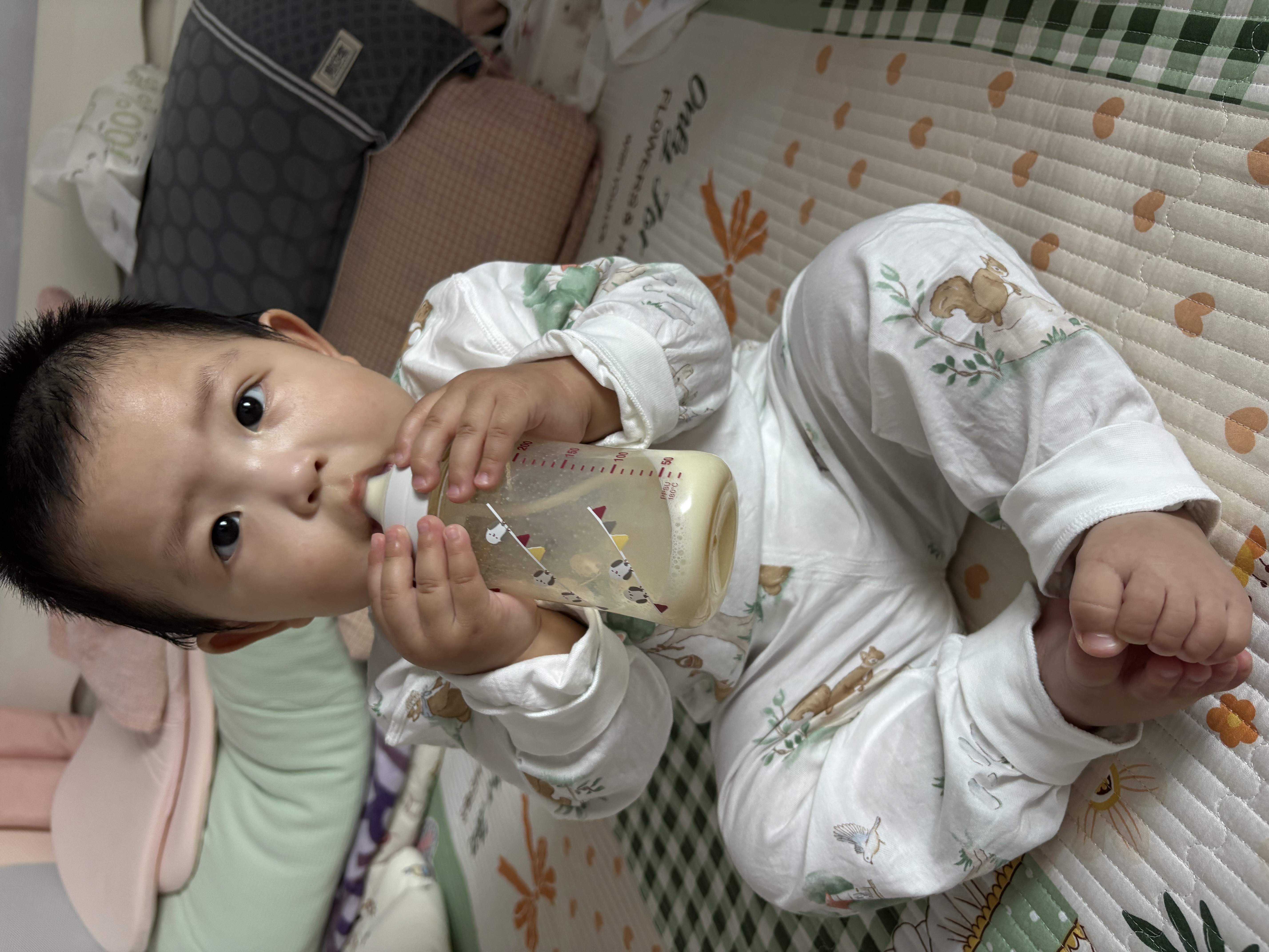 全棉时代婴幼儿秋季套装纯棉打底长袖中腰分体家居服秋衣秋裤 童话 90码 实拍图