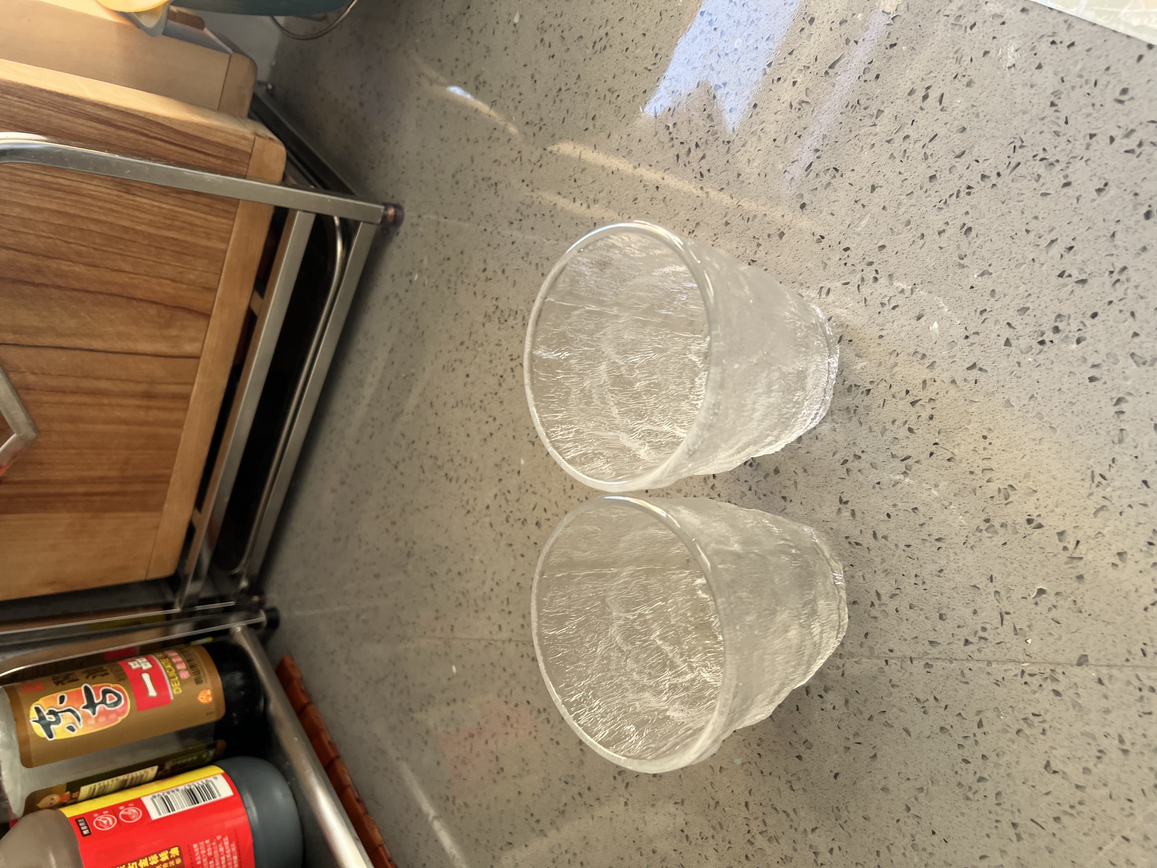 简约ins风玻璃杯家用果汁杯办公室咖啡杯磨砂啤酒杯树纹冰川杯 矮款 2只装220ml 实拍图