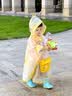 牧萌儿童雨衣男女童幼儿园宝宝防水雨披带书包位小童雨具 小黄鸭 S 实拍图