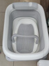 日康（rikang）婴儿洗澡盆 折叠盆宝宝智能感温洗浴盆带浴床+置物架X1045-3 灰色 实拍图