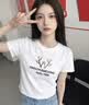 短袖t恤女士2026夏季新款韩版宽松百搭显瘦印花上衣圆领打底衫QP 短T-中间树枝交叉白色 L 实拍图