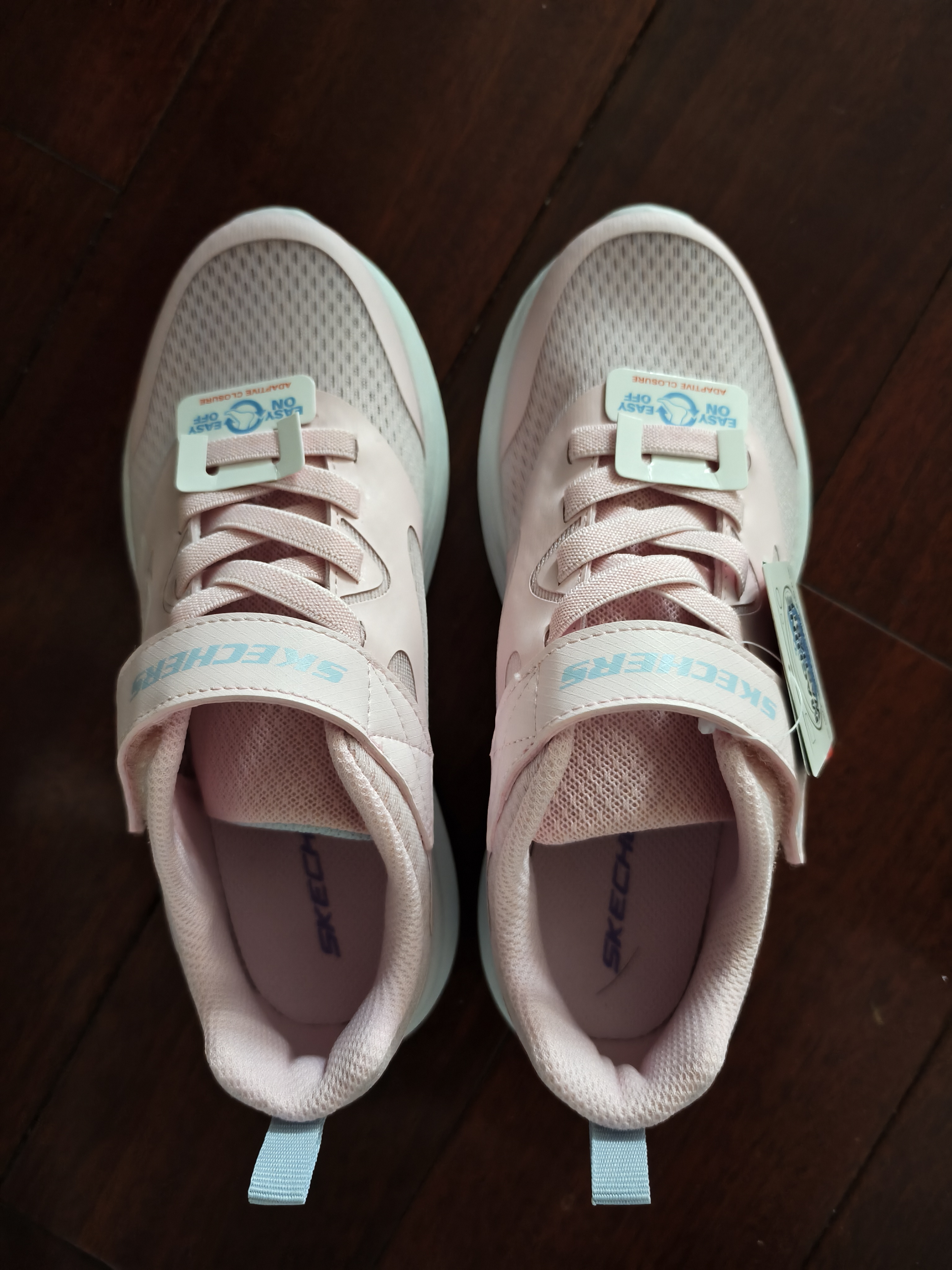 Skechers斯凯奇童鞋运动鞋男女儿童鞋魔术贴儿童鞋中大童跑步鞋405315L 【透气款】女童-浅粉色/LTPK 35 (偏大,建议选小一码) 实拍图