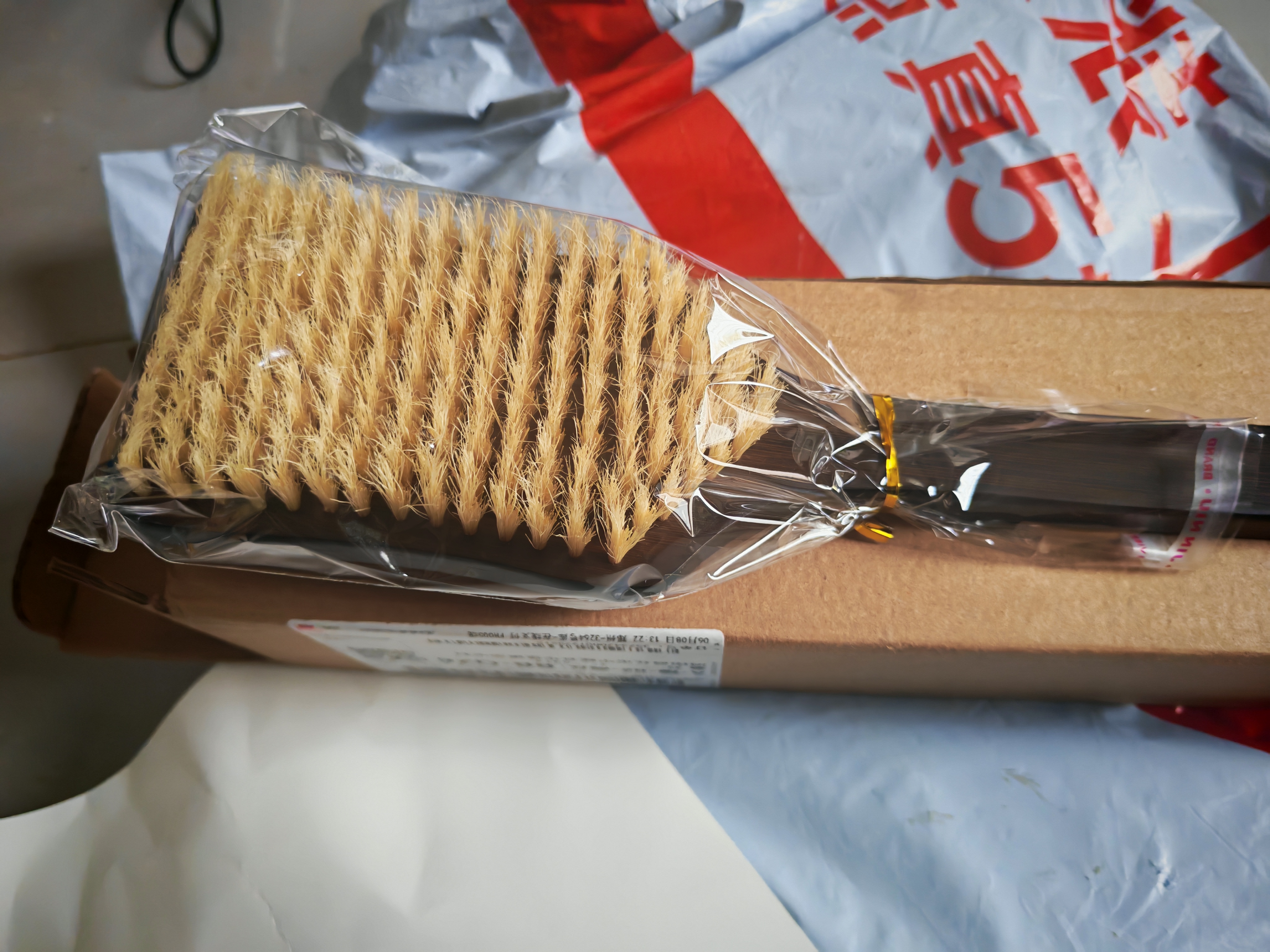 Creative art加长柄洗澡刷猪鬃沐浴刷子软马毛搓泥搓澡巾搓后背干刷神器身体刷 实拍图