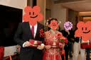 花蒂 结婚胸花 结婚用品仿真玫瑰 中式喜宴襟花一套 婚礼婚庆用品大全 新郎+新娘【一对装】酒红色玫瑰胸花 实拍图