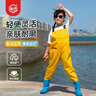 臻佑（Grsaed）赶海连体裤儿童下水裤捉鱼玩水涉水服水裤水鞋一体玩沙水裤黄30码 实拍图