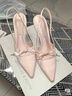 CHARLES&KEITH缎面蝴蝶结尖头高跟凉鞋女生日礼物送女友CK1-60361556 Light Pink浅粉色 37 实拍图