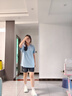 安踏运动套装女短袖t恤短裤夏季新款跑步冰丝速干透气中考体测两件套 展翅蓝-店长推荐款【速干经典LOGO套装】 L /175【女款建议小一码】 实拍图
