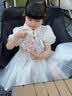 G.duck公主裙女童连衣裙新中式儿童裙子夏装2026新款女孩旗袍生日礼服 米白色 100 （建议身高90cm 3-4岁）cm 实拍图