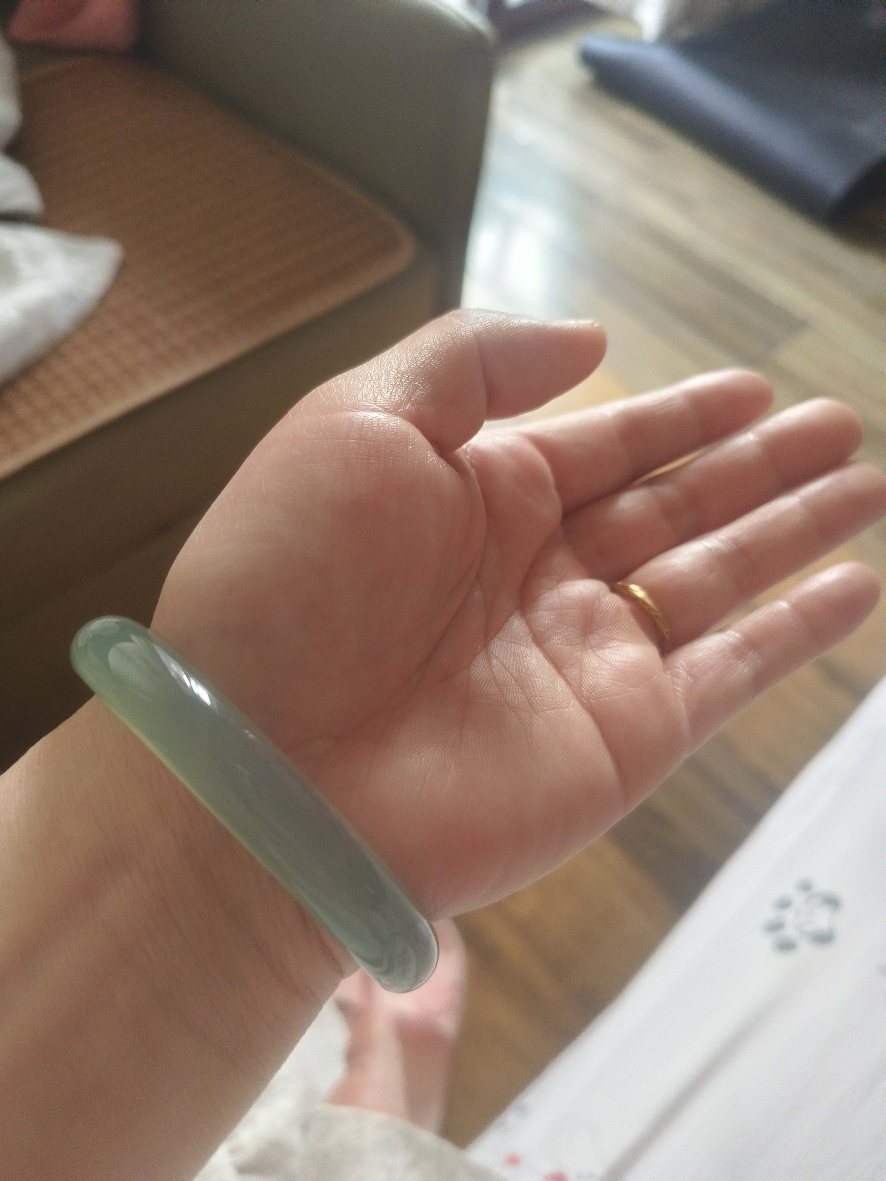 龍隐 玉手镯女冰种翡翠玉髓玛瑙和田玉镯子送妈妈老婆女友生日礼物 高冰美人镯 58-59【适合100-110斤】 实拍图
