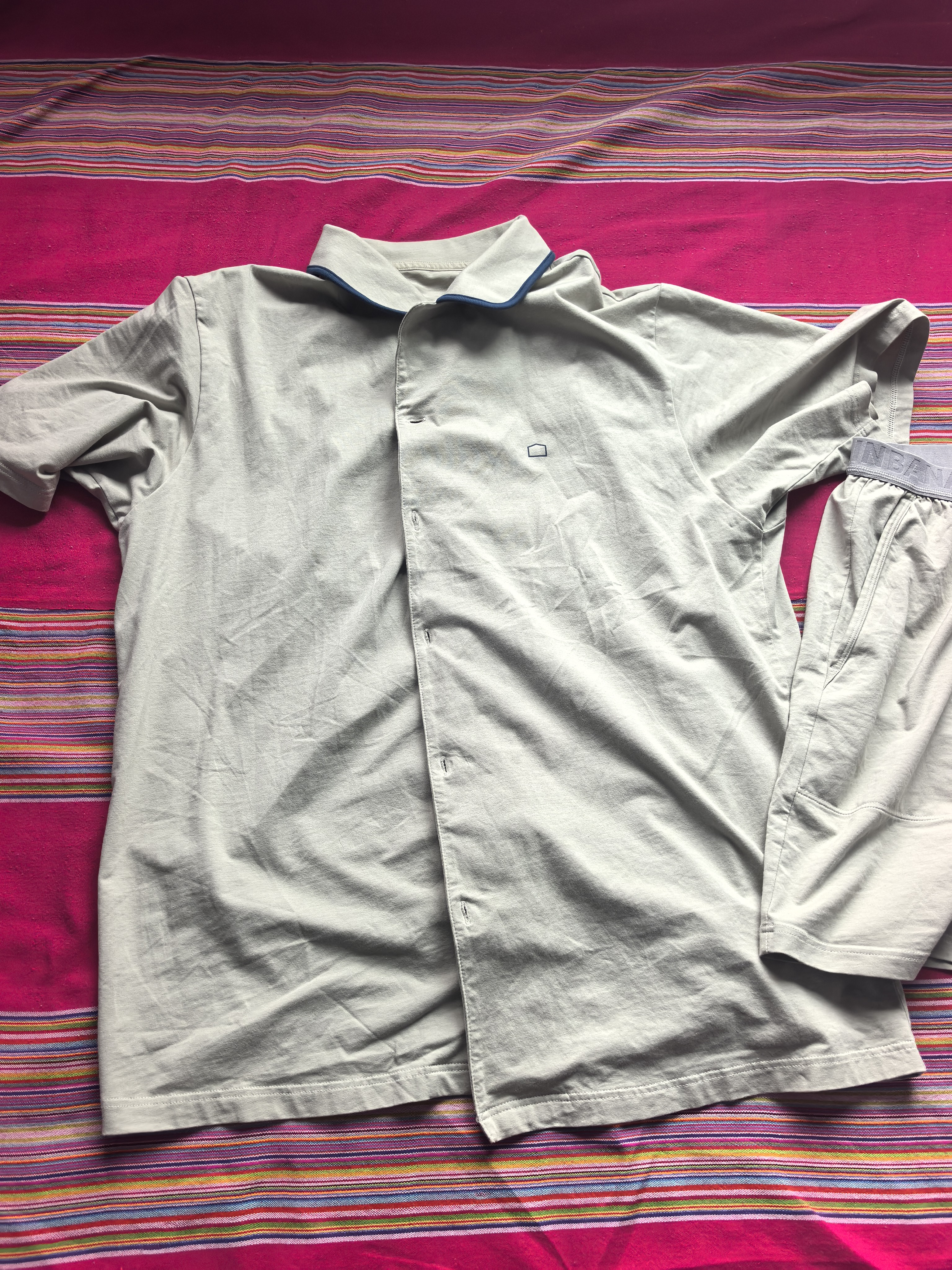 蕉内棉棉301H睡衣男士春夏翻领纯棉短袖短裤家居服套装情侣款居家服 实拍图