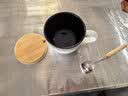 INMIND HOUSE 大肚牛奶早餐杯陶瓷泡燕麦片杯子带盖勺大号容量可微波欧式600ml 渐变灰600ml（木柄勺+木盖） 实拍图