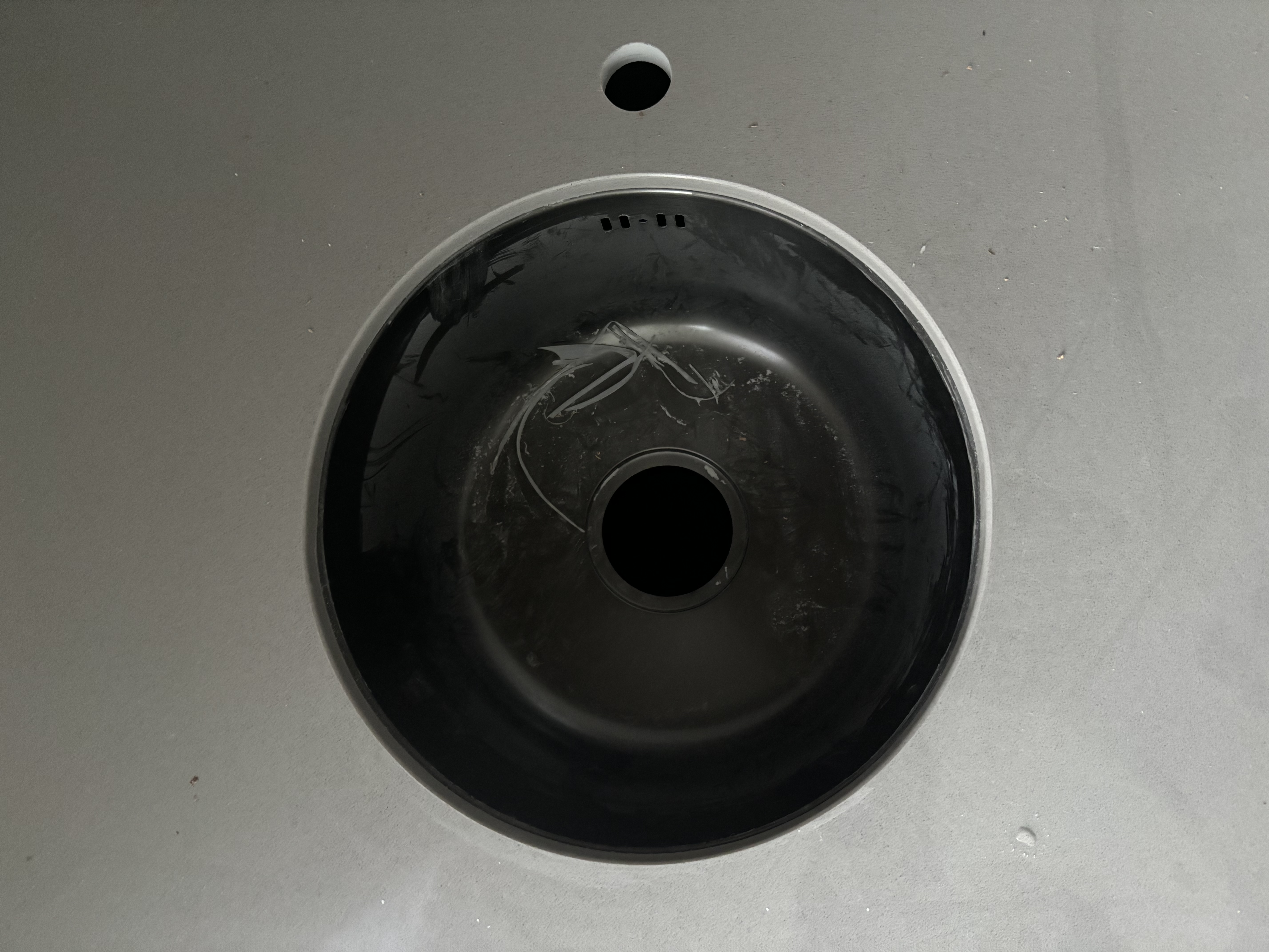淼源圆形小水槽阳台吧台迷你水斗小尺寸茶水吧台中岛台厨房洗菜盆单槽 枪灰色款 配【圆抽拉龙头】 圆盆【外直径360mm】 实拍图