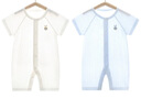 贝瑞加（Babyprints）婴儿连体衣2件夏季短袖婴儿衣服新生儿纯棉哈衣轻薄爬服 白蓝90 实拍图