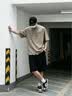 名创优品（MINISO）纯棉短袖男夏季男士t恤百搭潮流休闲长袖男款重磅220G复古半截袖 【220G精梳棉短袖】沙色(记忆便签胸标) L /175(售后专业有保障) 实拍图