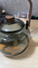 全度（Quandu)提梁蒸煮一体茶壶黑茶白茶壶耐高温明火加厚玻璃茶壶 银杏叶祥云提梁壶烟灰色 1000ml 实拍图