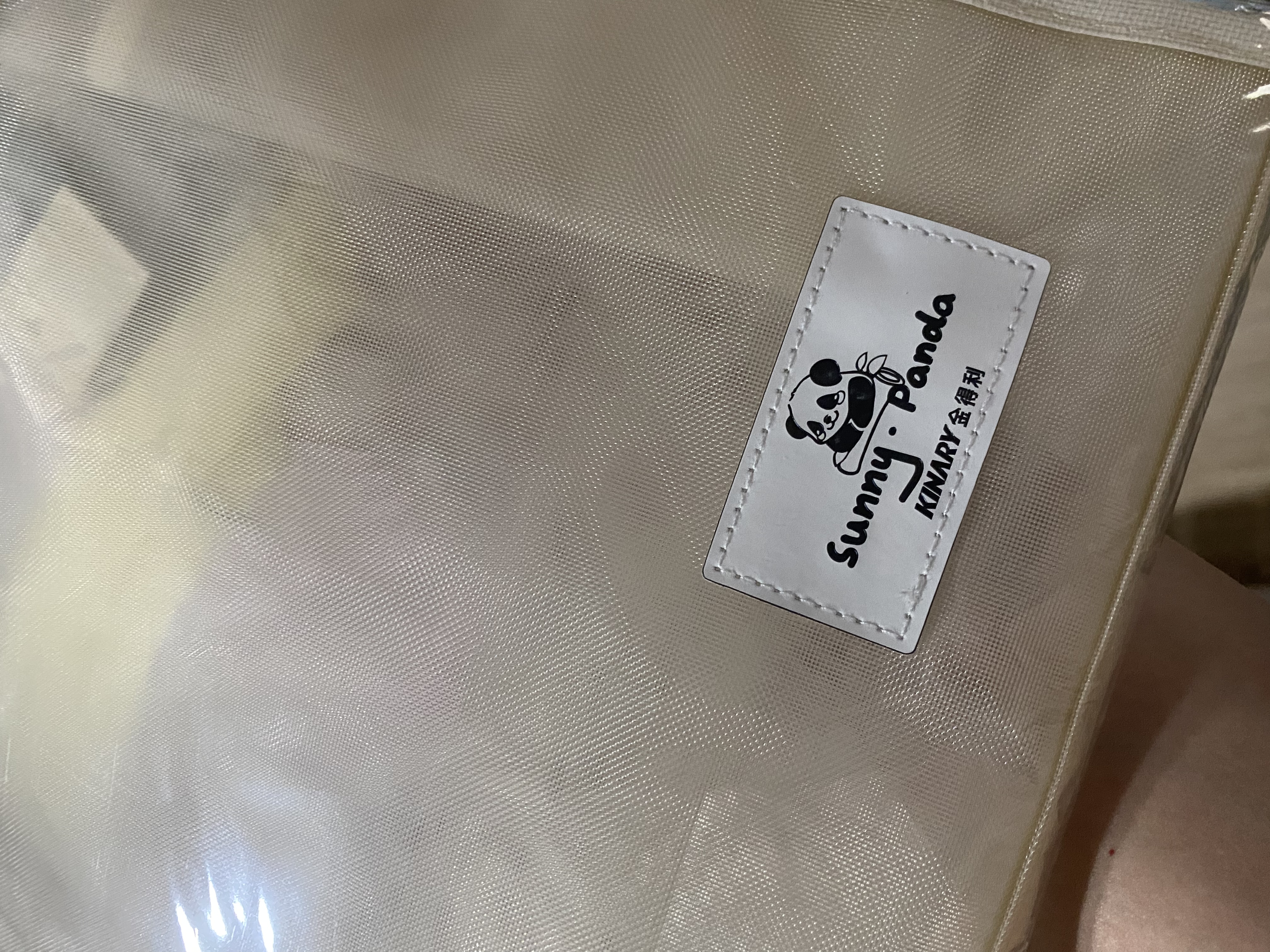 金得利A4网纱透明拉链美术袋学习袋补习袋小学生手提袋拎书袋初中生补课包帆布包美术包考试袋米白DC1937 实拍图