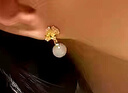 珍尚银中国黄金耳钉女轻奢高级感2026新款S925和田玉耳饰送女友生日礼物 实拍图