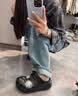 卡骆驰（CROCS）男女泡芙洞洞鞋户外休闲时尚厚底一脚蹬沙滩鞋 207521-001 39-40 实拍图
