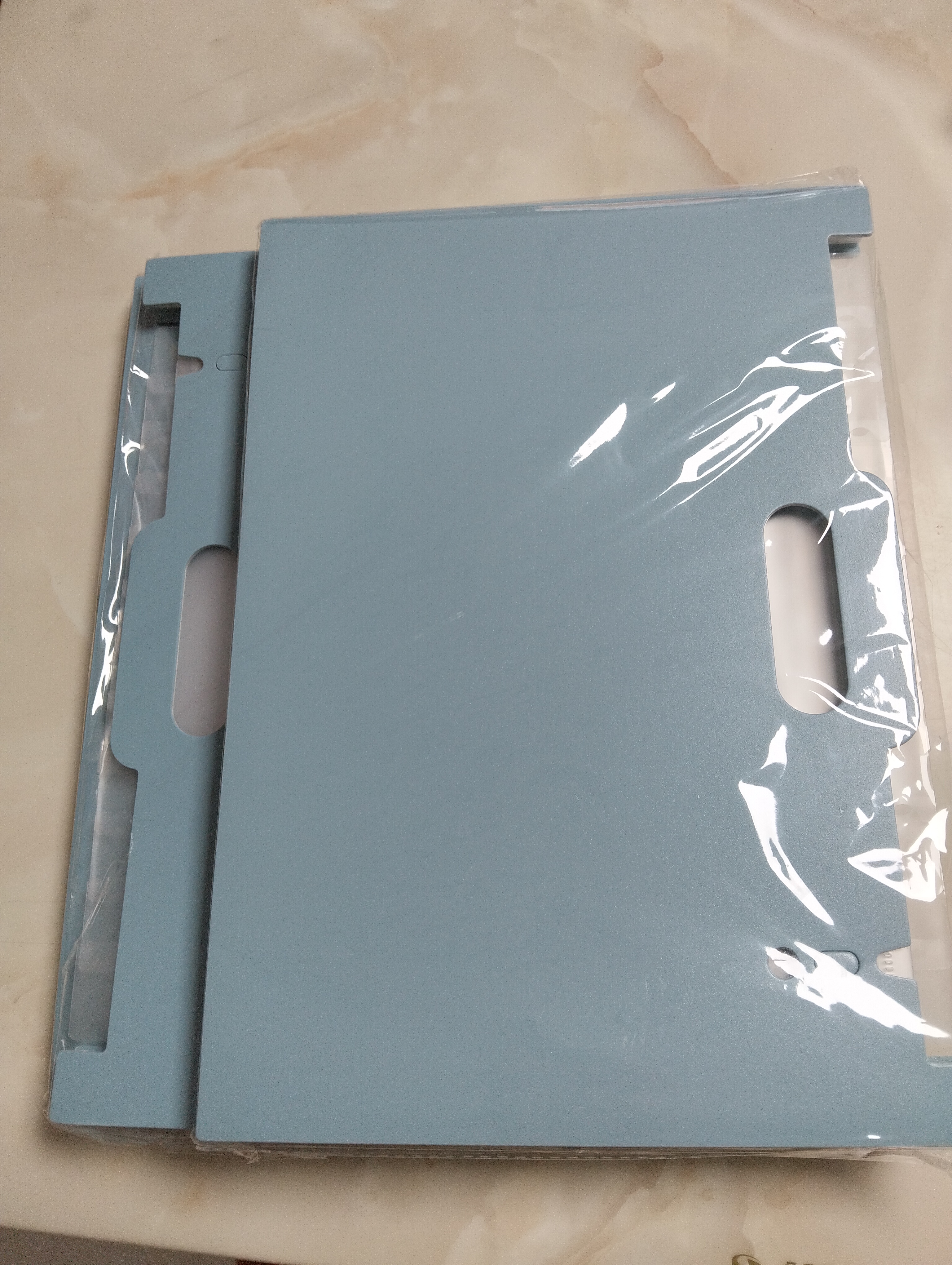西语A4立式风琴包多层手提风琴文件资料夹学生用试卷资料分类收纳袋书立书夹合同票据档案收纳盒 横款/浅蓝/可装2000张 实拍图