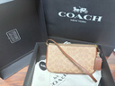 蔻驰（COACH）新款女士经典标志PLAZA手袋单肩包老花拉链女包轻奢通勤包包 B4/棕黄色 棕色 实拍图
