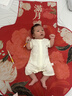 DUTRIEUX婴儿衣服满月周岁礼服男宝宝女抓周春夏季百天生日宴连体衣新生儿 短袖套装【状元帽+福袜】 59 【9-11斤】满月穿 实拍图