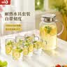 青苹果高硼硅耐热玻璃冷水壶水杯套装1950ml凉水壶*1只+340ml玻璃杯*6只 实拍图