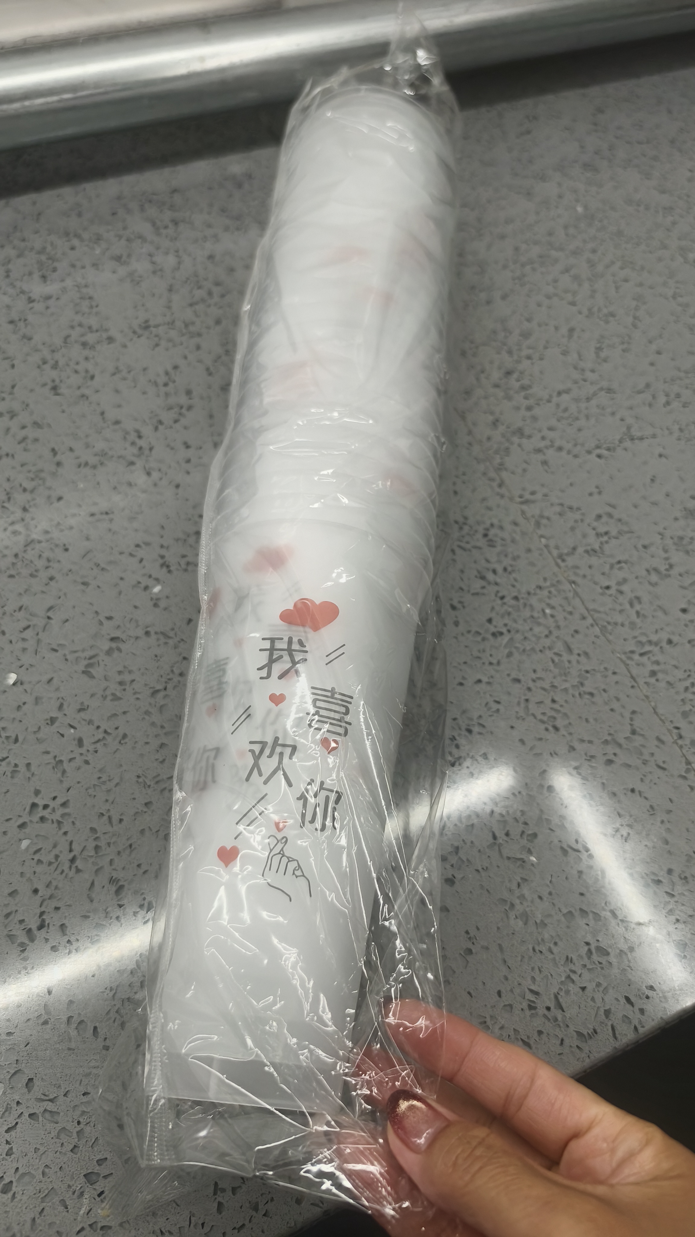 SHUANG YU奶茶杯一次性杯子700ml*50套加厚带盖磨砂塑料杯食品果汁饮料杯 实拍图