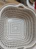 双层洗菜盆沥水篮水果盘吐骨碟客厅家用厨房洗水果篮子 圆角中号灰白【沥水网加盆】 实拍图