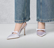 CHARLES&KEITH缎面蝴蝶结尖头高跟凉鞋女生日礼物送女友CK1-60361556 Light Pink浅粉色 38 实拍图