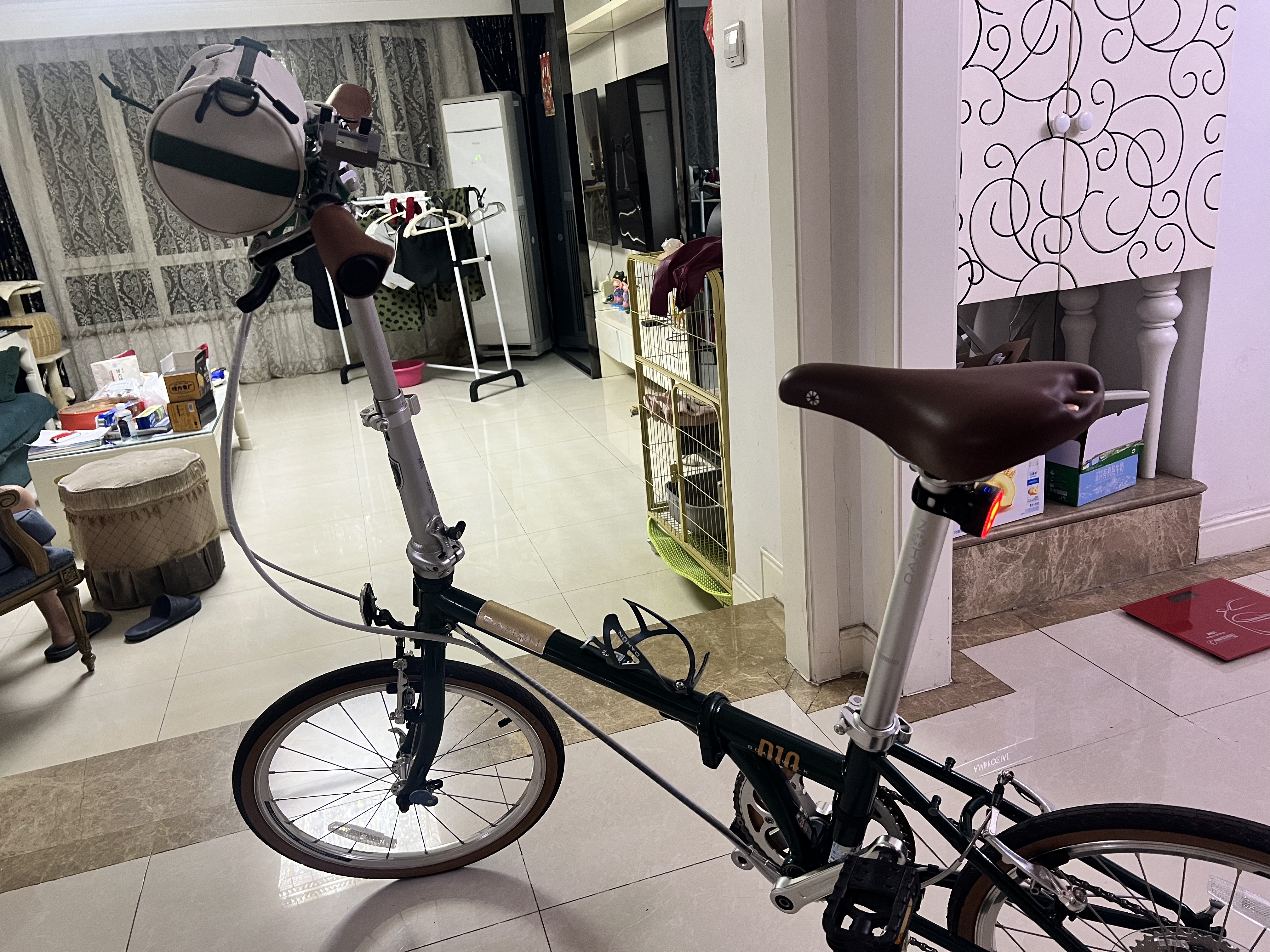 大行（DAHON）折叠自行车配件车头包挎包户外骑行p8车前包大容量防水收纳储物袋 奶油白 实拍图