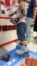 小状元儿童轮滑鞋6-12岁溜冰鞋全闪可调节生日礼物26年新升级蓝M 实拍图