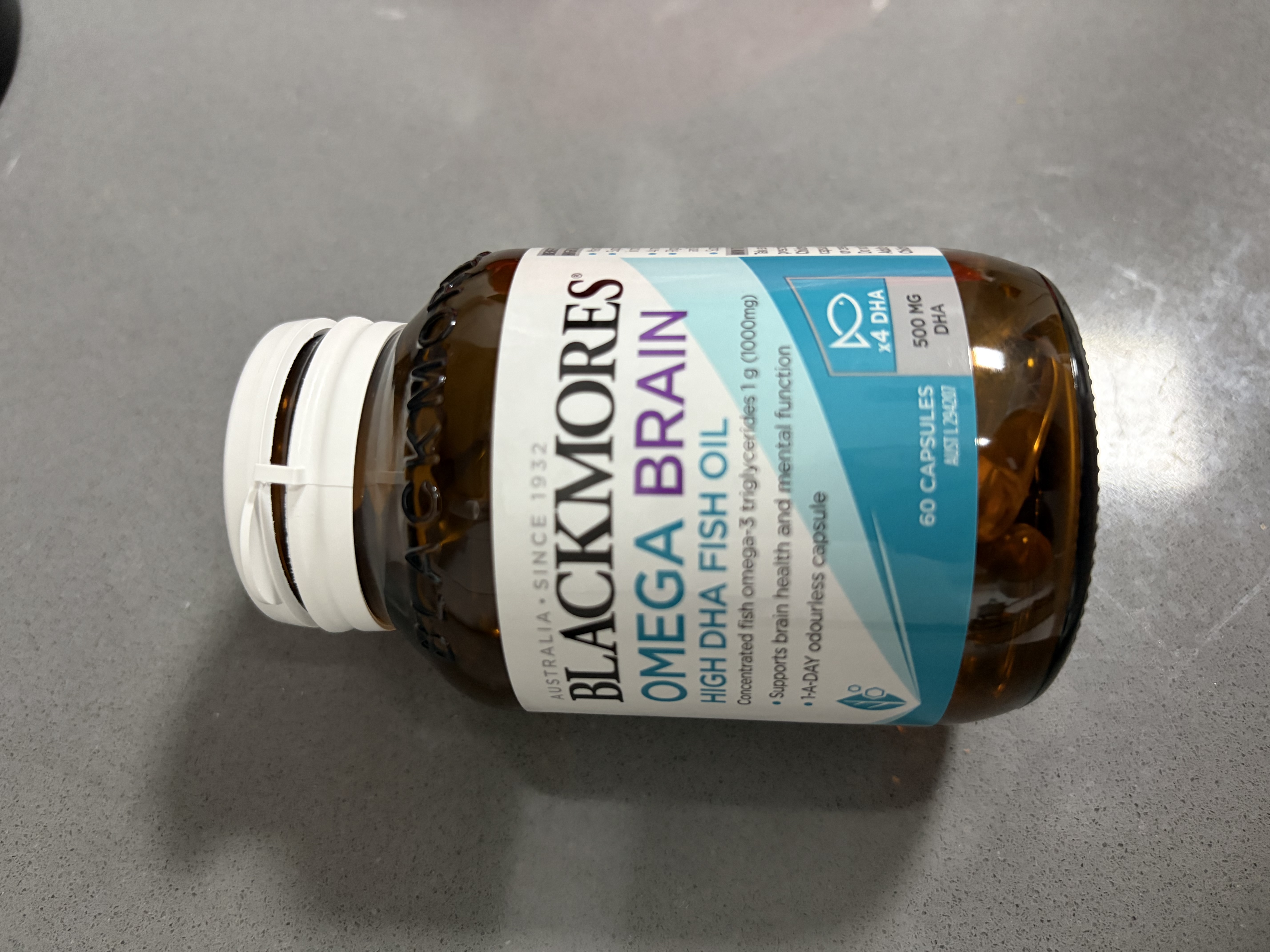 澳佳宝（Blackmores）花少同款4倍DHA脑铂金Omega3深海鱼油 助记忆rTG型 60粒/瓶进口*3 实拍图