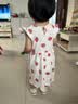 H&M童装女婴裙子2026夏季新款棉质飞袖印花洋气连衣裙1315438 白色/草莓 90 52 (1.5-2Y) 实拍图