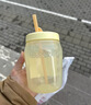 特百惠（Tupperware）吸吸罐550ml女生学生密封带吸管水杯子夏季自制饮品奶昔 奶黄色 实拍图