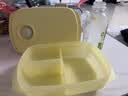 特百惠（Tupperware）可微波加热饭盒 上班族学生午餐便当盒 塑料密封冷藏保鲜饭菜汤碗 思丽康微波午餐3件套-奶黄色 实拍图