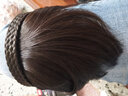 宏发秀 假发斜刘海带麻花辫发箍女士空气齐刘海接发片假头帘发辫隐形无痕 棕黑色 辫子发箍齐刘海 实拍图