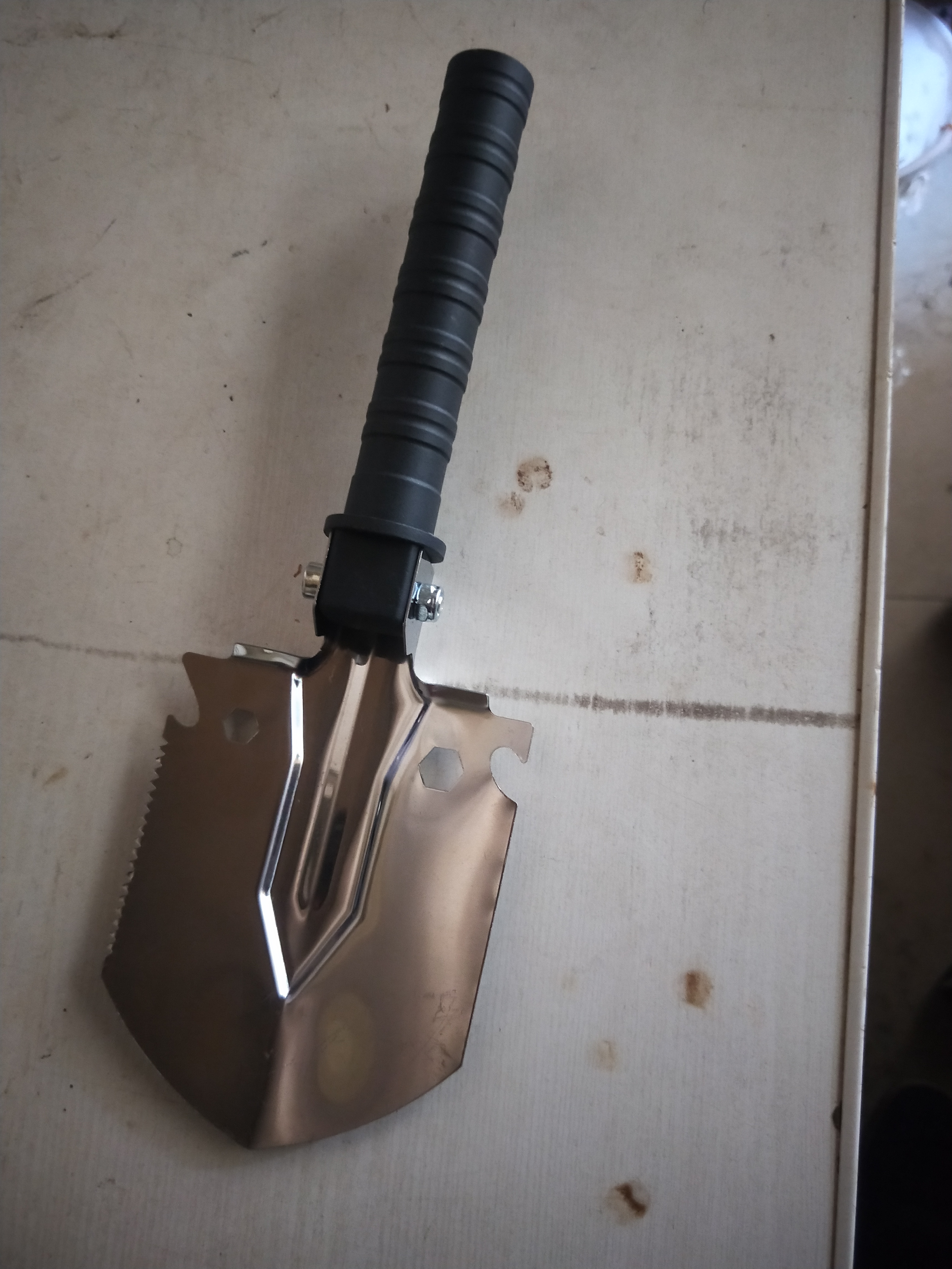 【锯木/挖土/防身】多功能户外小型便捷工兵铲 不锈钢铁铲(1把装)【23cm】 1把铲子 实拍图