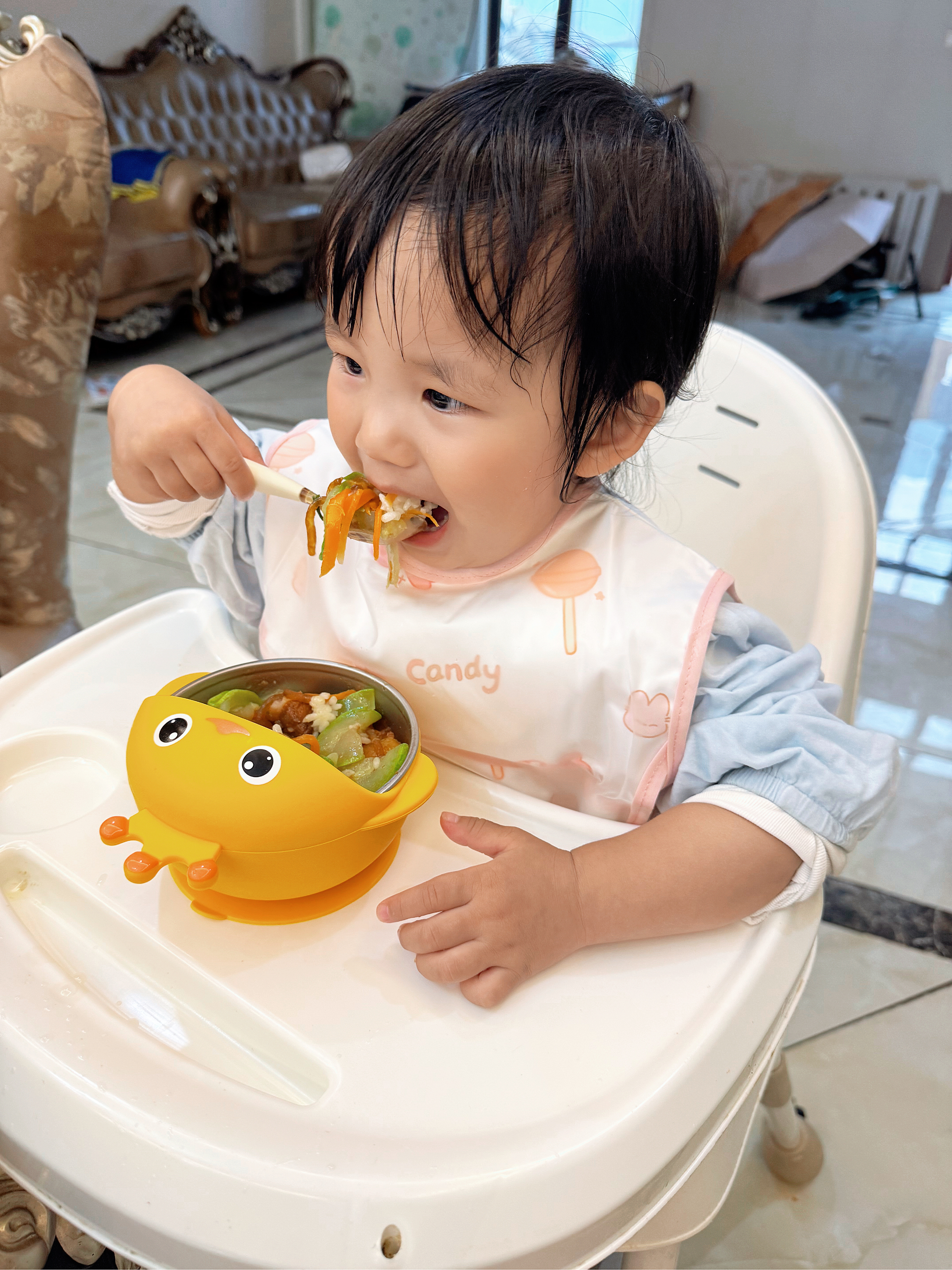 COOKSS宝宝罩衣吃饭围兜儿童围裙婴儿辅食男女宝宝饭兜防水防脏无袖夏款 实拍图