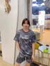 COZOK休闲运动套装女ins潮高街原宿风新款夏季宽松短袖短裤速干两件套 灰色 L 推荐（100-120斤） 实拍图