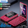飞利浦（PHILIPS）V13P 海棠红 翻盖老人手机 移动联通电信4G全网通 双卡双待老年人手机大字大声音备用智能学生手机 实拍图
