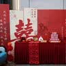 红发夹订婚布置全套2026新款背景kt板装饰婚宴摆台高级定制加大出阁墙 【次日达】2.2m高-超值摆台款-天作之合 实拍图