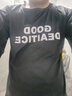 布恩普【两件装】夏季短袖t恤男韩版ins潮流宽松青少年五分半袖体恤男 GOOD黑色+Mi1黑色 XL【建议体重110-140斤左右】 实拍图