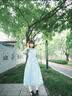 茵曼（INMAN）【苎麻】透气抗皱娃娃领连衣裙2026夏季女装度假风裙子 浅蓝色 S 实拍图