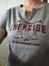 翎悦设计感v领纯棉短袖t恤女2026夏季新款时尚潮流修身显瘦上衣服女装 灰色[New字母] L 实拍图