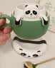 阿狸的爱中秋礼品熊猫茶杯咖啡杯男女生生日陶瓷马克杯子高颜值文创伴手礼 趴趴熊茶水分离杯带杯垫勺子 送女友闺蜜老师员工同事退休纪念品 实拍图